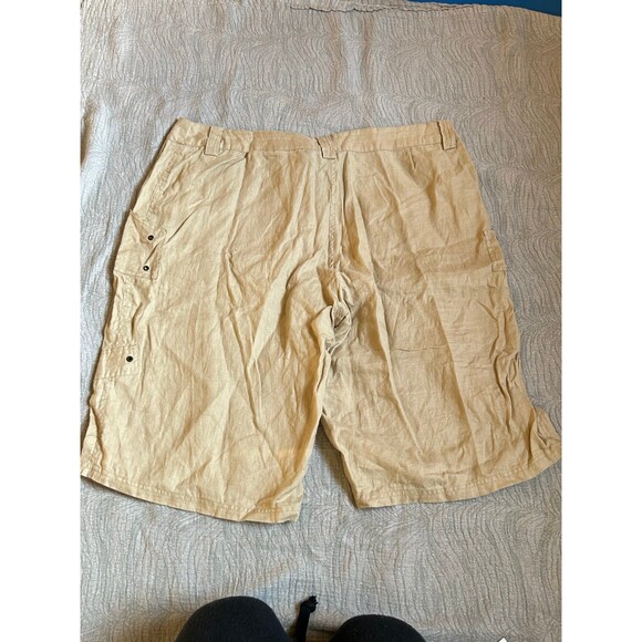 E•col•o•gie Tan linen shorts size 16 - Picture 2 of 4